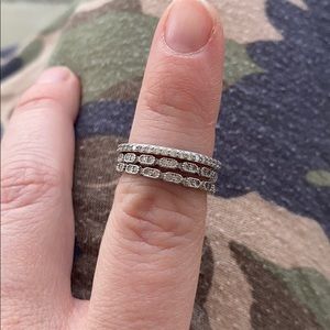 925 Silver CZ bands 3 sz 6